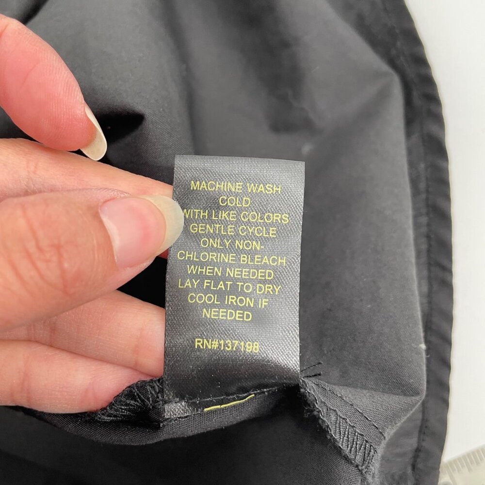 House of Harlow 1960 Black O-Ring Cutout Dress Womens Large LBD Puff Sleeves - Picture 6 of 8